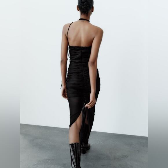 ZARA FLORAL TULLE DRESS - Picture 14 of 15